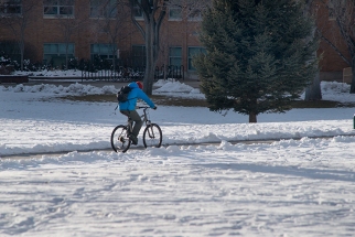 Bicycling in the snow, ISU